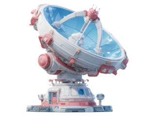 Isolated Satellite Dish on Transparent Background for Modern Design