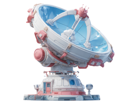 Isolated Satellite Dish on Transparent Background for Modern Design