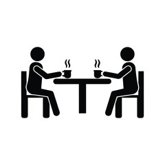 Silhouette vector illustration of a workplace coffee break, symbolizing casual meetings, networking, or office culture.