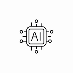ai microchip icon sign vector