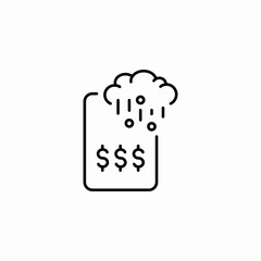 cloud financial system connection icon sign vector