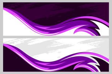 Abstract vector background banner of simple geometric shapes in purple.