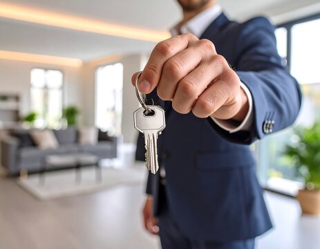 Man handing over house keys