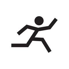 Jogging Person Silhouette in Minimal Flat Style