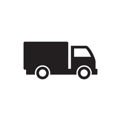 Minimal black truck pictogram vector illustration
