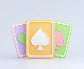 Three cartoon playing cards