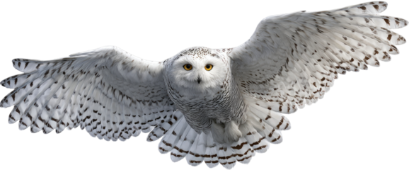 Snowy owl in flight (2)