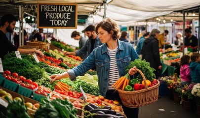 Obraz premium woman shopping in the supermarket