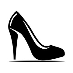 Sleek stiletto shoe graphic for fashion design, shoe stores, style blogs, or elegant branding, offering a modern, scalable element.