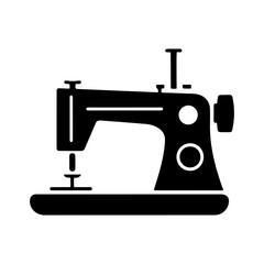 Classic sewing machine design element showcases a minimalist, vintage style perfect for tailoring, crafting, and fashion-related projects.