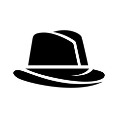 Stylish fedora design element, perfect for vintage themes and classic fashion concepts, easily scalable for logos and icon use.