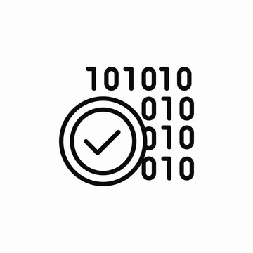 binary code checkmark icon sign vector