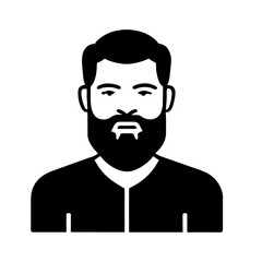 Modern design featuring a stylized bearded man, perfect for avatar, logo, or icon creation with clean, simple lines.