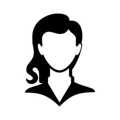 Professional woman graphic with flowing hair makes a clean design element for corporate brand identity and user interface elements.