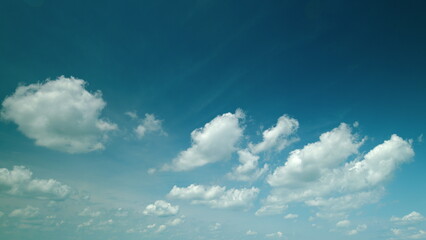Time lapse. A Beautiful and Aesthetic Cloudy Sky with a Calm Blue Background Full of Inspiration and Nature