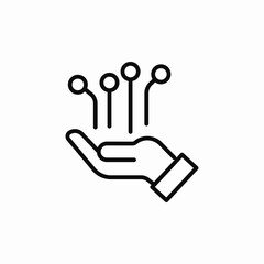 neurons in hand icon sign vector