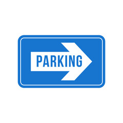 Parking vector icon with P symbol in blue