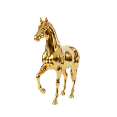 Fototapeta premium golden horse isolated on white background
