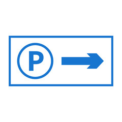 Parking vector icon with P symbol in blue