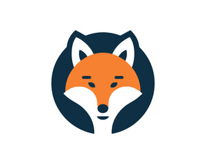Obraz premium Modern Geometric Fox Head Logo Design in Bold