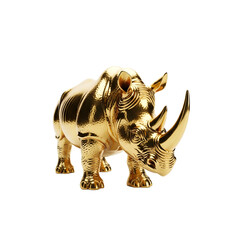 Fototapeta premium golden rhino isolated on white