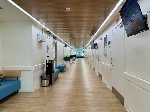 a corridor in a city polyclinic in Moscow. High quality photo