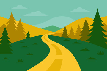 summer road trip golden forest trail nature travel sunshine car