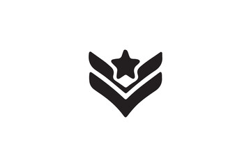 Military rank icon logo vector design template