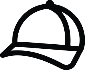a baseball cap silhouette  on white background