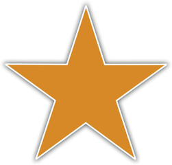 Gold star. Golden Christmas star isolated on white background. Nice illustration of a 3d look Gold star on white background. Star vector collection.