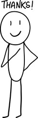 stick figure saying thanks