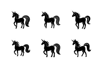 Fototapeta premium unicorn with a rainbow mane silhouette vector