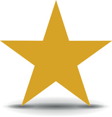 Gold star. Golden Christmas star isolated on white background. Nice illustration of a 3d look Gold star on white background. Star vector collection.