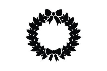christmas wreath vector icon