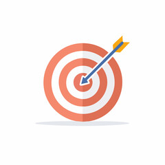 Arrow Hitting Bullseye Target, Goal Achieved, Success Strategy, Aiming, Focus Concept