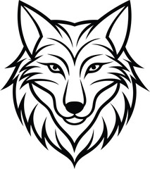 abstract wolf head silhouette