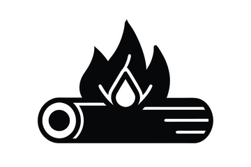 fireplace log vector icon
