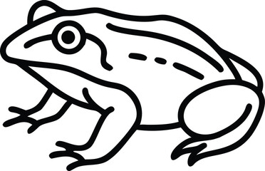 african bullfrog line arts with white background
