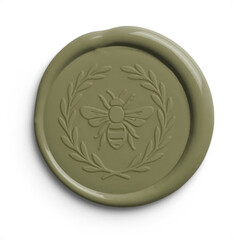 Olive Artisan Circle Seal with Design