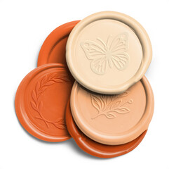 Tangerine Pile of Wax Seals with Design