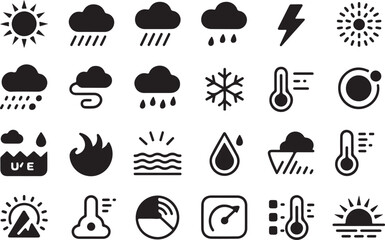 Weather icons collection isolated on white background