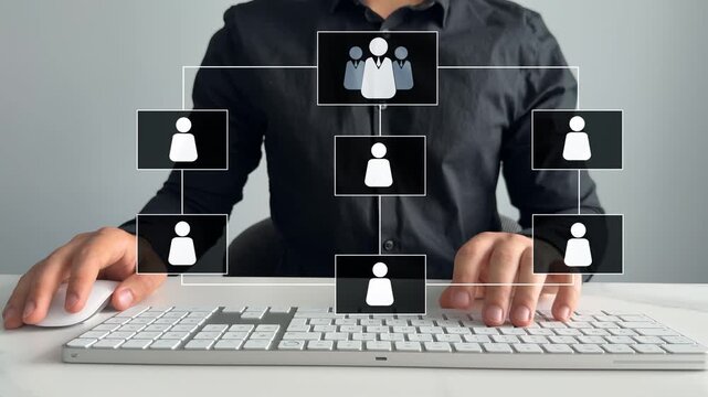 Digital technology of business process and workflow automation with flowchart and processing management.Scheme hierarchy management of corporate.	