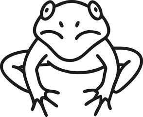 african clawed frog line arts with white backgroun