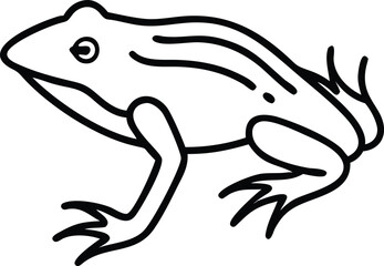 african clawed frog line arts with white backgroun