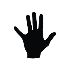 Obraz premium Black Silhouette of an Open Hand palm fingers