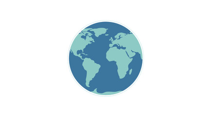 Fototapeta premium Stylized Globe Illustration Showcasing Continents in a Flat Design Aesthetic
