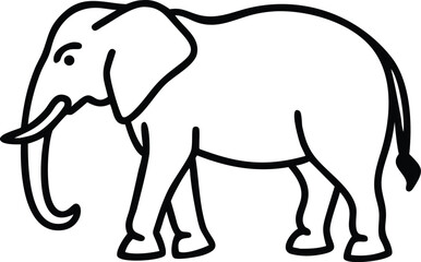 african forest elephant line arts