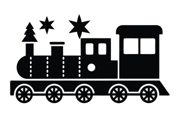 holiday train ride vector icon