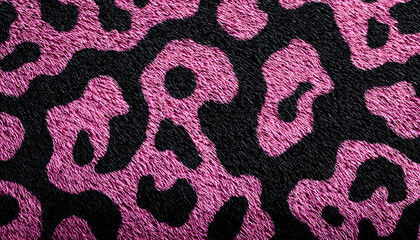 Obraz premium Pink and black leopard print fur background