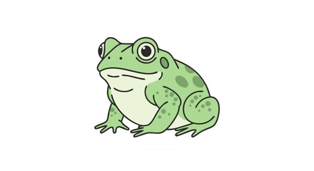 Obraz premium Cartoon illustration featuring a charming green frog with a light-hearted expression and whimsical design perfect for digital use